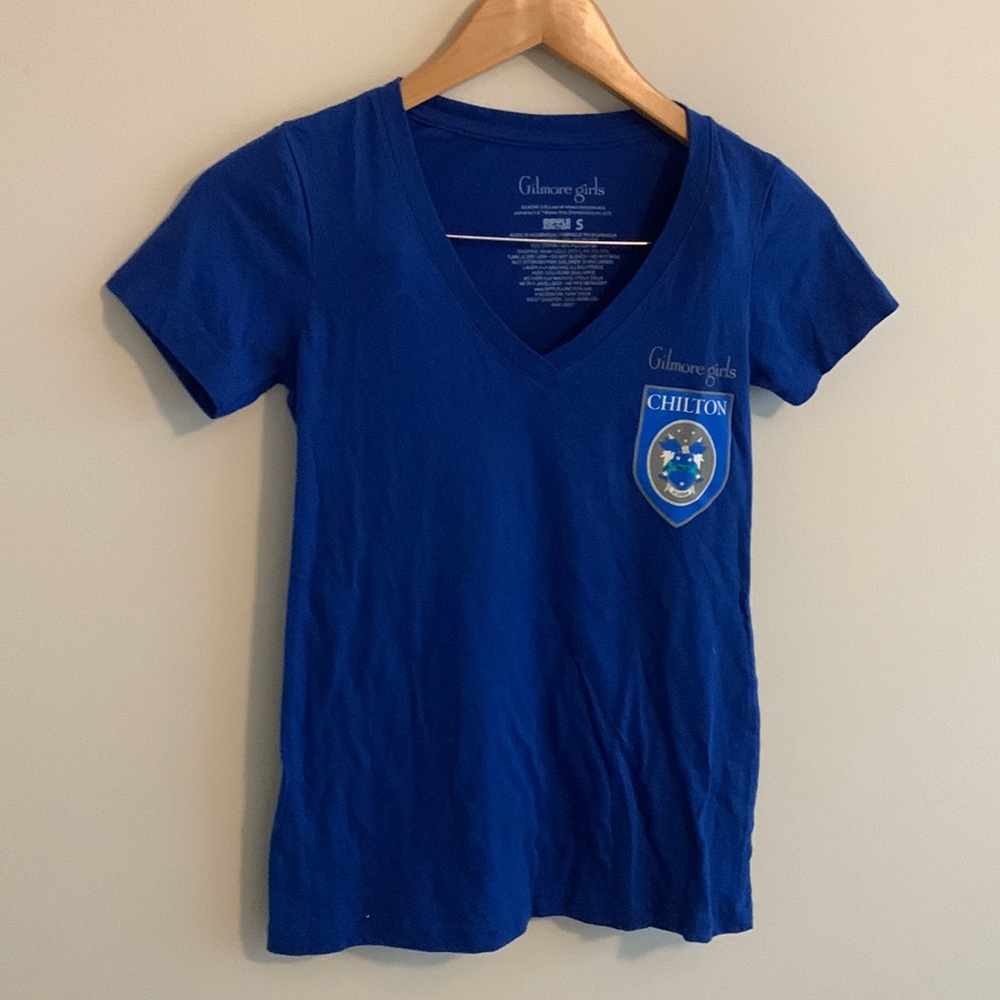 Blue v neck Gilmore girls academy tee